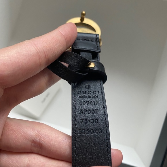 ❗️SOLD❗️GUCCI LEATHER BELT WITH DOUBLE G BUCKLE - Picture 3 of 4
